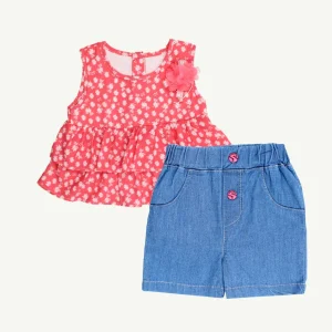 CONJUNTO SHORT BEBE NIÑA 50052 FOR BABY